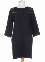 Robe mi-longue manches longues manches longues noir MKT STUDIO femme