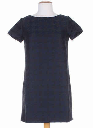Robe mi-longue manches courtes manches courtes bleu FRENCHTROTTERS femme