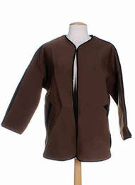 Veste casual col rond marron BONSUI femme