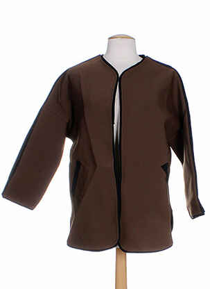 Veste casual col rond marron BONSUI femme
