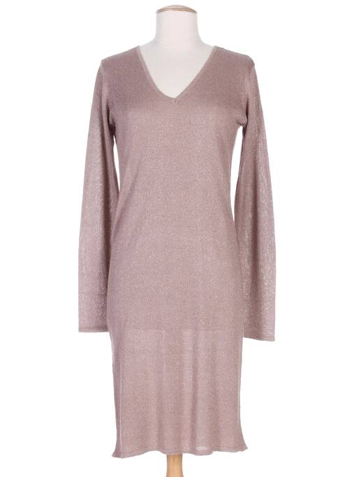 Robe mi-longue beige ICHI pour femme