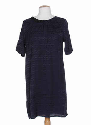 Robe mi-longue manches courtes manches courtes bleu GRACE & MILA femme