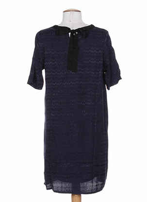 Robe mi-longue manches courtes manches courtes bleu GRACE & MILA femme