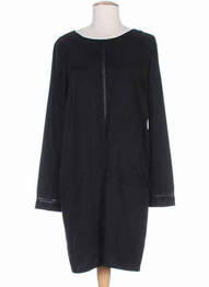 Robe mi-longue manches longues manches longues noir LA PETITE FRANCAISE femme