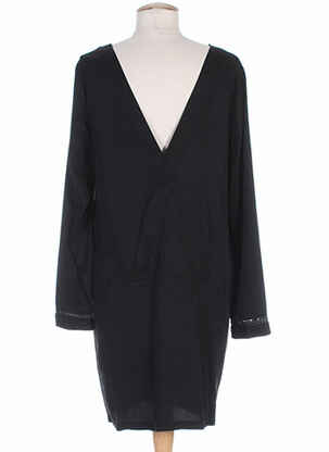 Robe mi-longue manches longues manches longues noir LA PETITE FRANCAISE femme