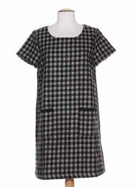 Robe mi-longue manches courtes manches courtes noir COMPAÑIA FANTASTICA femme