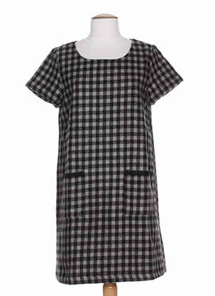 Robe mi-longue manches courtes manches courtes noir COMPAÑIA FANTASTICA femme
