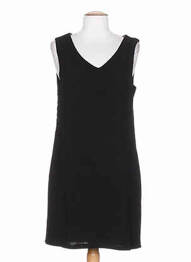 Robe mi-longue sans manche sans manche noir BY MONSHOWROOM femme