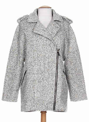 Manteau long gris BY MONSHOWROOM pour femme
