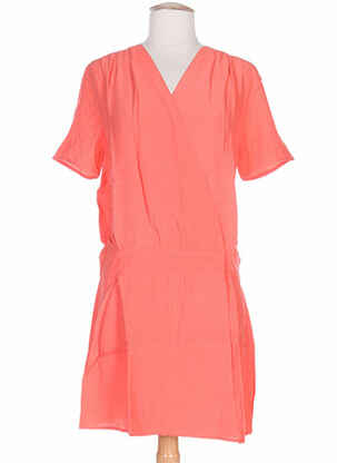 Robe mi-longue manches courtes manches courtes orange CLO&SE femme