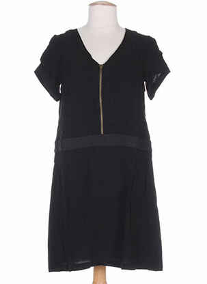 Robe mi-longue manches courtes manches courtes noir CLO&SE femme
