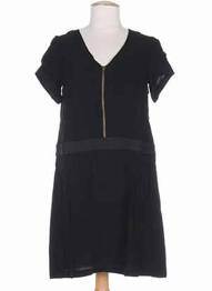 Robe mi-longue manches courtes manches courtes noir CLO&SE femme