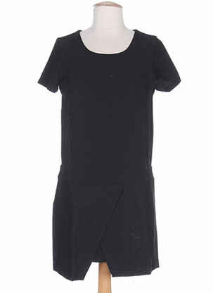 Robe mi-longue manches courtes manches courtes noir CLO&SE femme