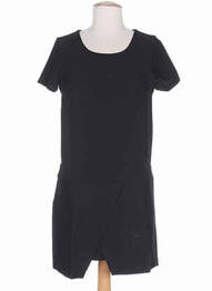Robe mi-longue manches courtes manches courtes noir CLO&SE femme