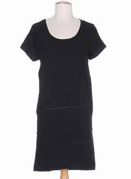 Robe mi-longue manches courtes manches courtes noir CLO&SE femme