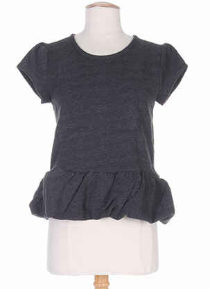 Pull tissage chiné manches courtes gris CLO&SE femme
