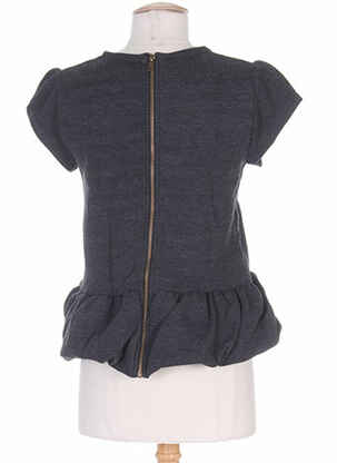 Pull tissage chiné manches courtes gris CLO&SE femme