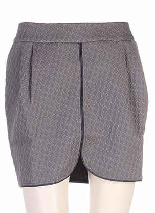 Jupe courte fermeture zippée au dos gris CLO&SE femme