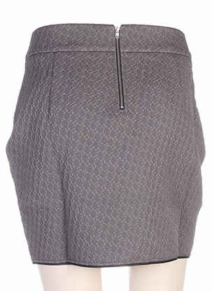 Jupe courte fermeture zippée au dos gris CLO&SE femme