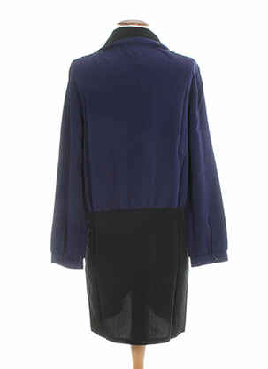 Robe mi-longue manches longues manches longues bleu CLO&SE femme