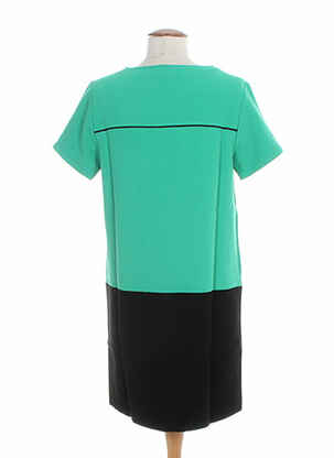 Robe mi-longue manches courtes manches courtes vert CLO&SE femme