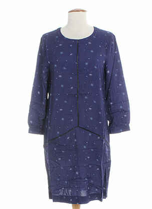 Robe mi-longue imprimé fantaisie manches longues violet CLO&SE femme