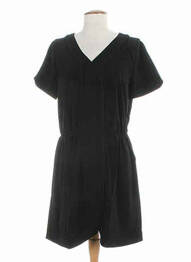 Robe mi-longue manches courtes manches courtes noir CLO&SE femme