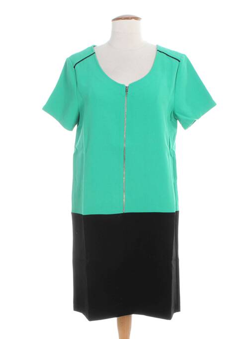 Robe mi-longue manches courtes manches courtes vert CLO&SE femme