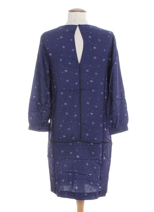 Robe mi-longue imprimé fantaisie manches longues violet CLO&SE femme