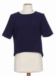 Top col rond bleu SO ESSENTIAL femme