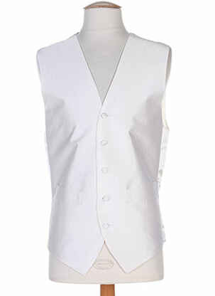 Gilet sans manche effet matière satinée blanc SMART homme