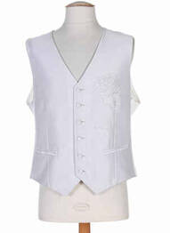Gilet sans manche tissage satiné gris GREGE CREATION homme
