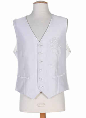 Gilet sans manche tissage satiné gris GREGE CREATION homme