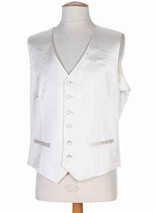 Gilet sans manche tissage satiné beige GREGE CREATION homme