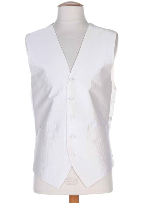 Gilet sans manche effet matière satinée blanc SMART homme