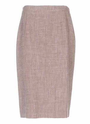 Jupe mi-longue taille à pinces marron NONET femme
