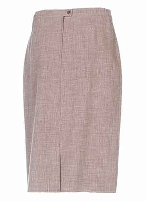 Jupe mi-longue taille à pinces marron NONET femme