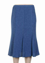 Jupe mi-longue fermeture zip latéral bleu COUTUREINE femme
