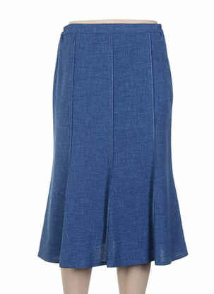 Jupe mi-longue fermeture zip latéral bleu COUTUREINE femme