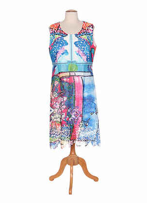 Robe mi-longue sans manche sans manche bleu POUPEE CHIC femme