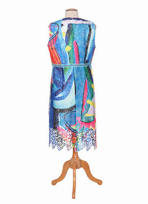 Robe mi-longue sans manche sans manche bleu POUPEE CHIC femme