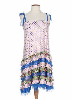 Robe mi-longue coupe évasée rose ZOE LA FEE femme