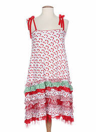 Robe mi-longue rouge ZOE LA FEE femme