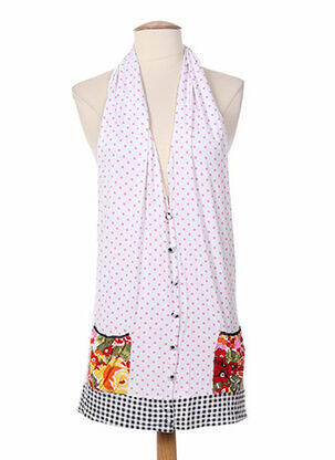 Gilet sans manche maille fine blanc ZOE LA FEE femme