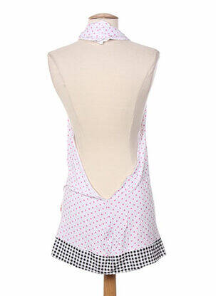 Gilet sans manche maille fine blanc ZOE LA FEE femme