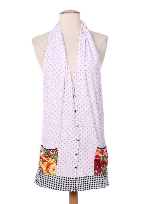 Gilet sans manche maille fine blanc ZOE LA FEE femme