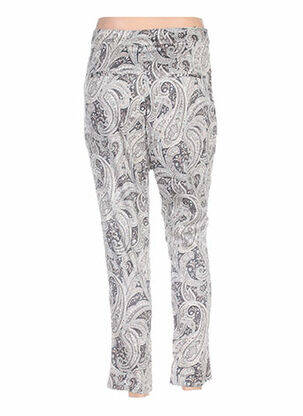 Pantalon 7/8 taille haute taille haute gris ZOE LA FEE femme