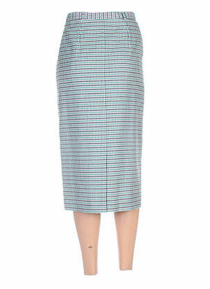 Jupe mi-longue taille à pinces vert LUCIA femme