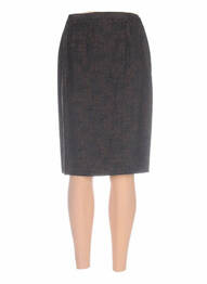 Jupe mi-longue taille à pinces marron CLAUDE BAUER femme