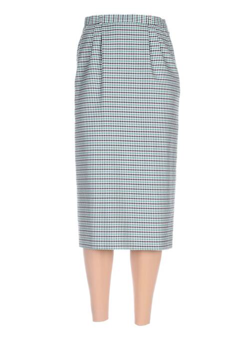 Jupe mi-longue taille à pinces vert LUCIA femme